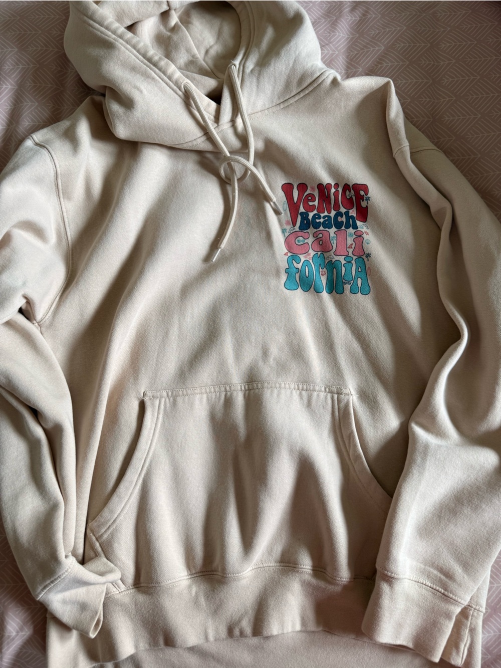 Women's Cream Pullover Hoodie Venice Beach